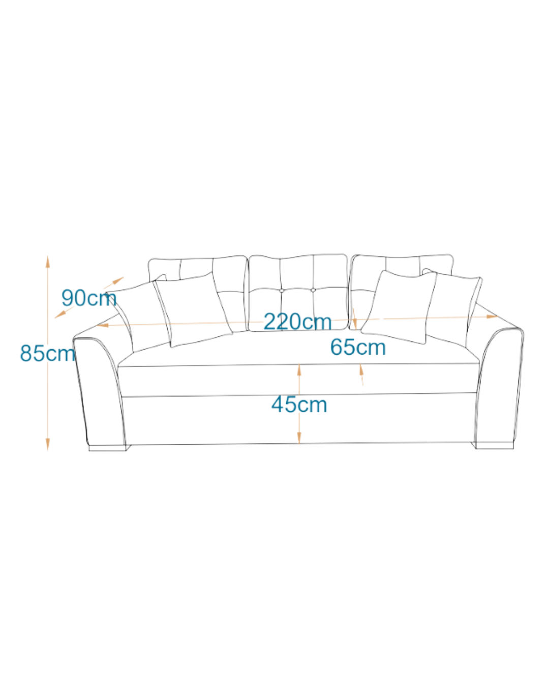 كاليفورنيا - كنبة سرير ثلاث مقاعد