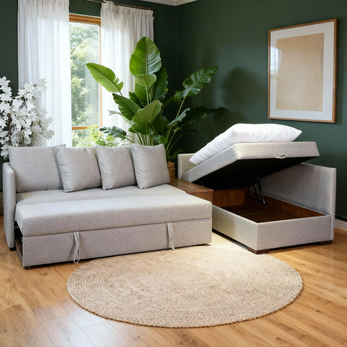 جلوري- ركنه سرير شكل حرف L