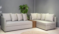 Glory 5-seat sofa-bed with chaise longue & middle table