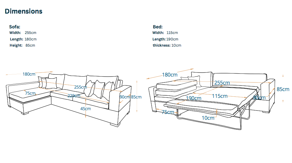 فالانسيا- ركنه سرير شكل حرف L