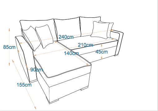 بامبو- ركنه سرير شكل حرف L