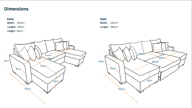 مودو- ركنه سرير شكل حرف U