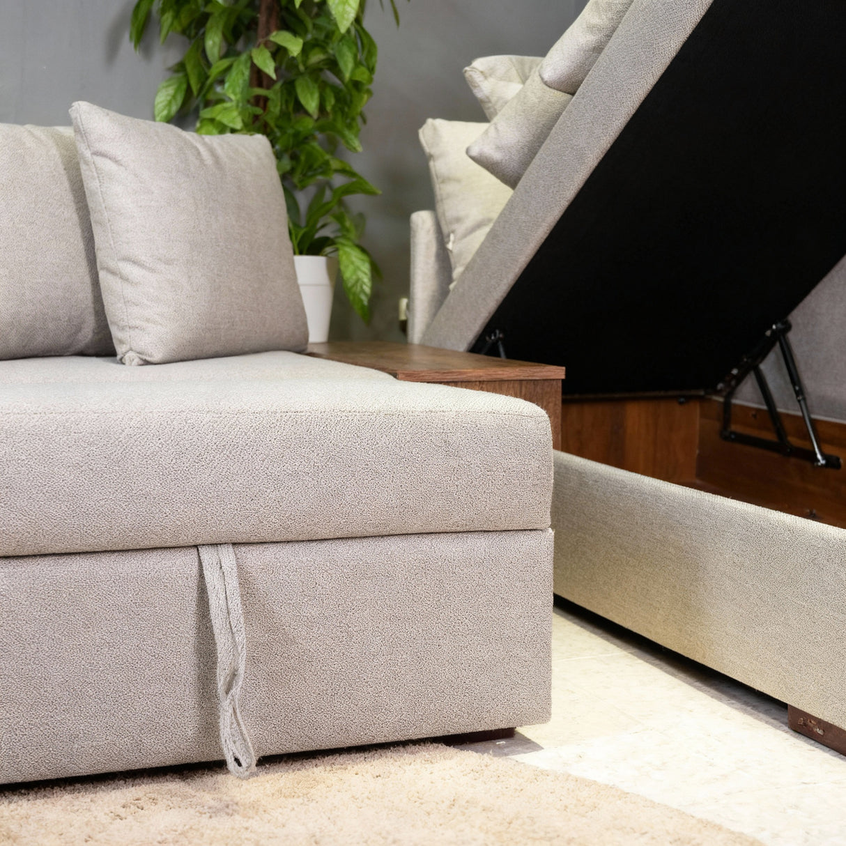 جلوري- ركنه سرير شكل حرف L