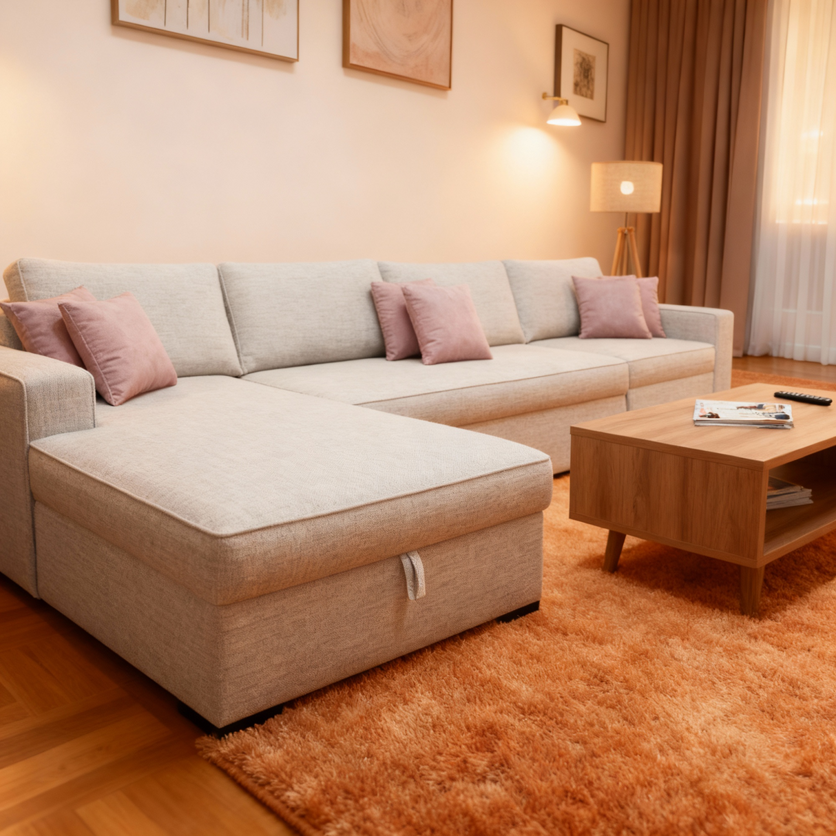 روم- ركنه سرير شكل حرف L