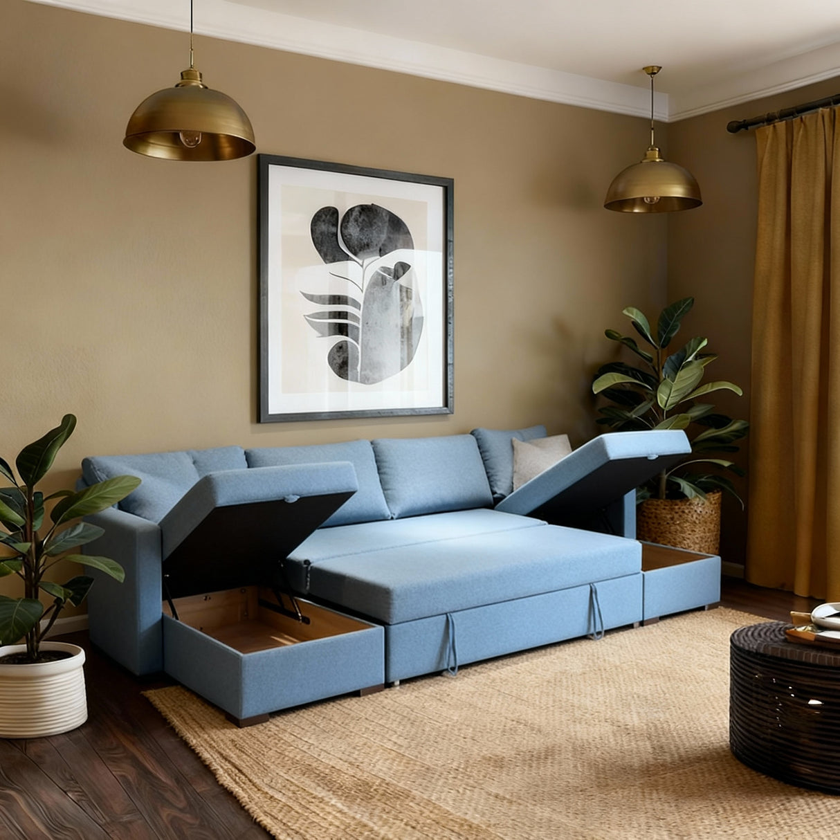 فليكس- ركنه سرير شكل حرف U