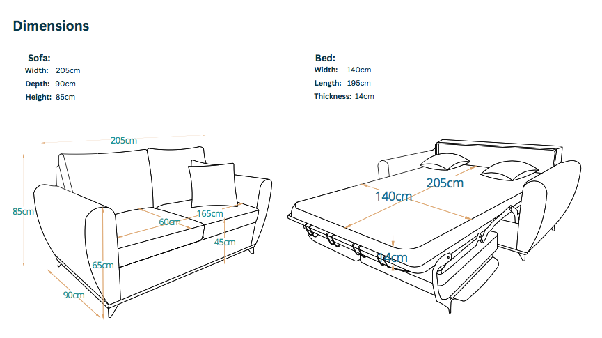 بازل - كنبة سرير ثلاث مقاعد
