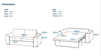 Arbon 2-seat sofa-bed with mattress