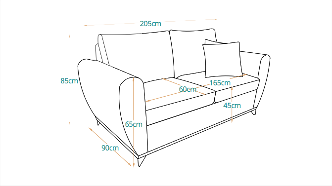بازل - كنبة سرير ثلاث مقاعد
