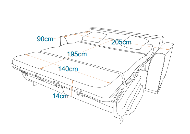 فرنكفورت - كنبة سرير ثلاث مقاعد