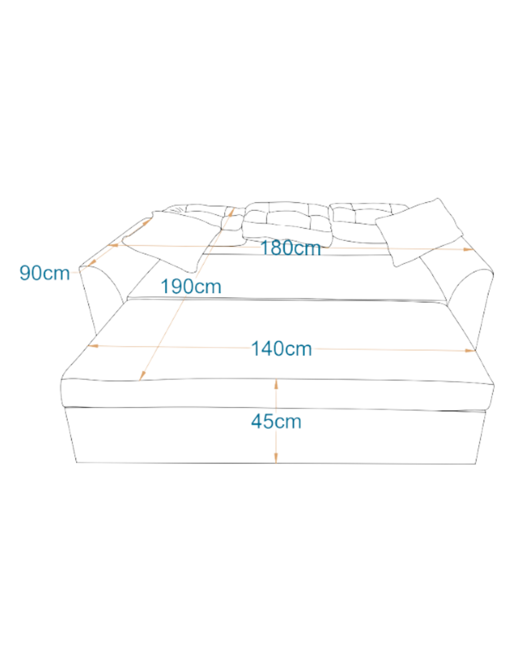 BOSTON I 2-Seater MANEX Pull-Out Sofa Bed