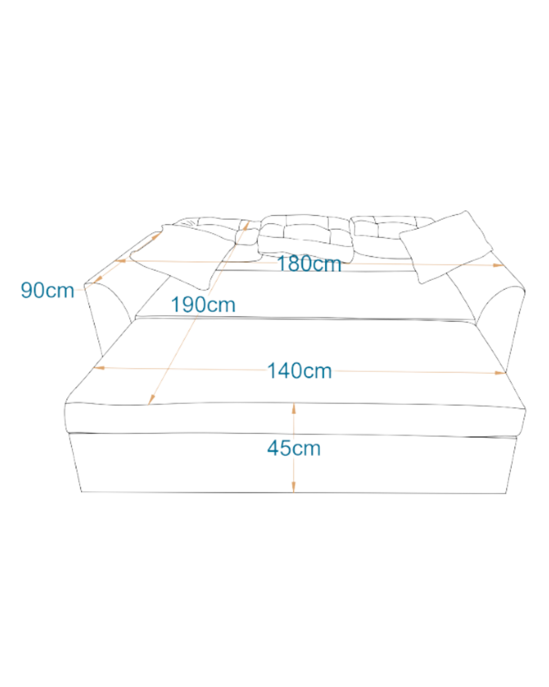 BOSTON I 2-Seater MANEX Pull-Out Sofa Bed