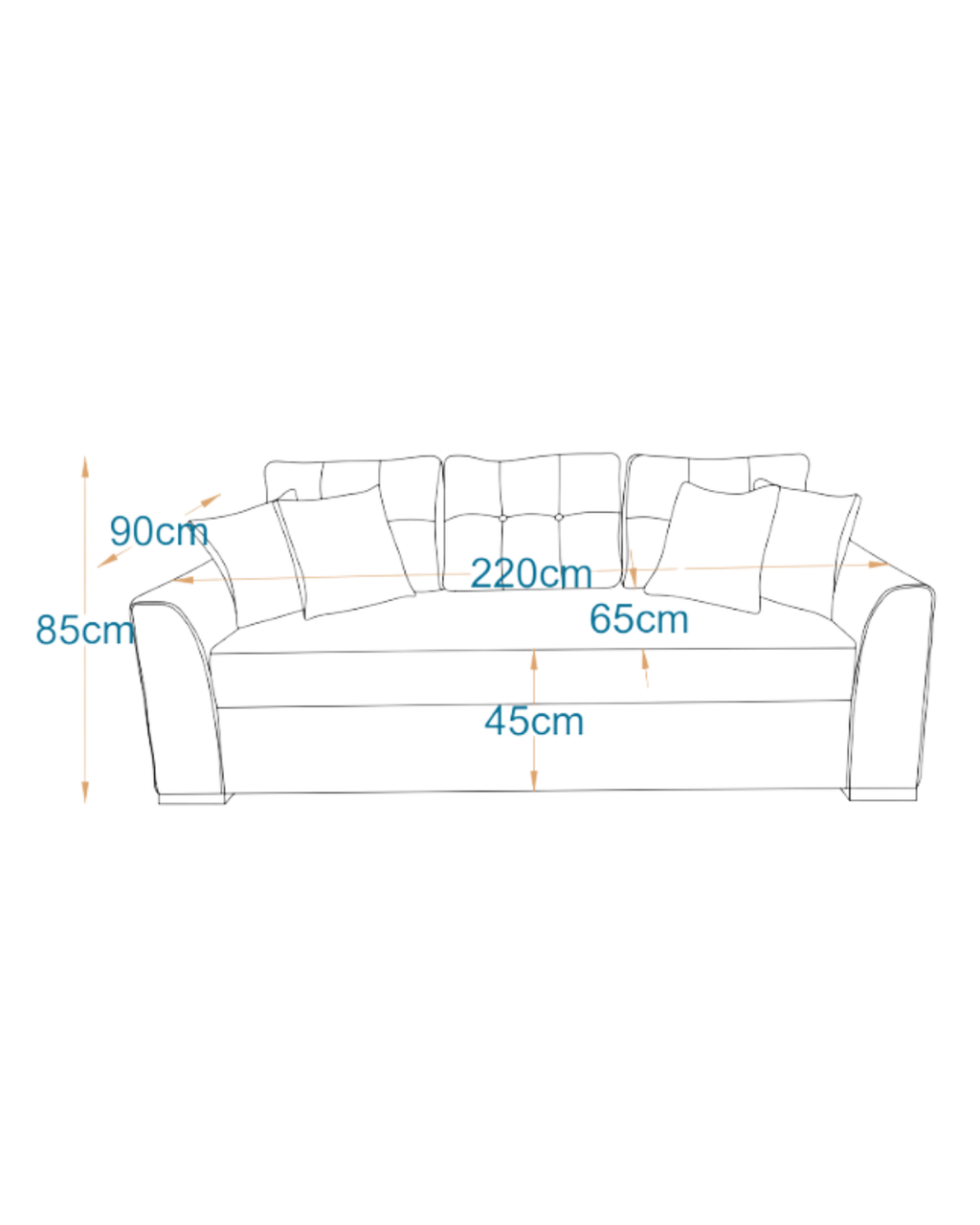 California  I 3 Seater MANEX Pull-Out Sofa-bed