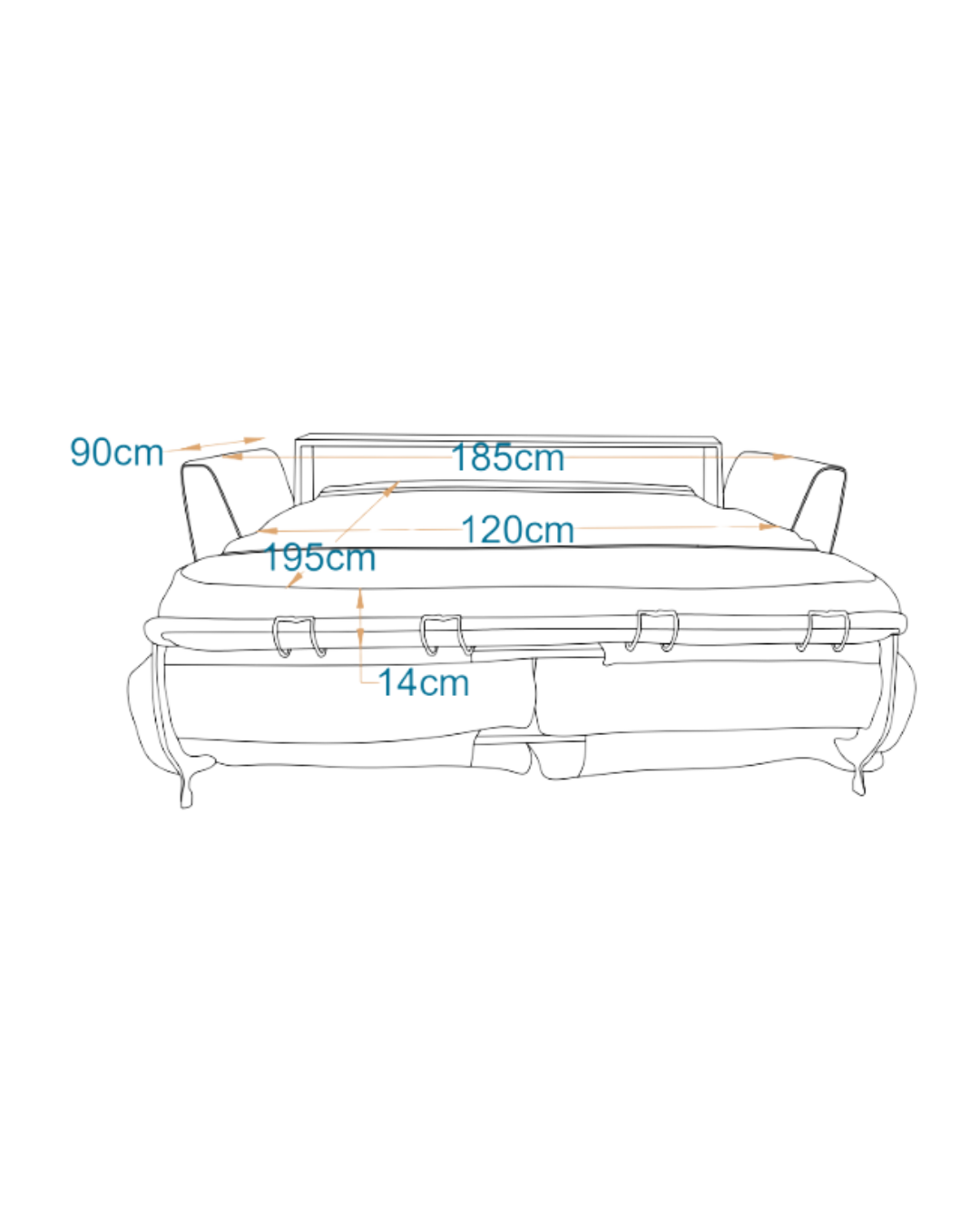 بون - كنبة سرير ثلاث مقاعد