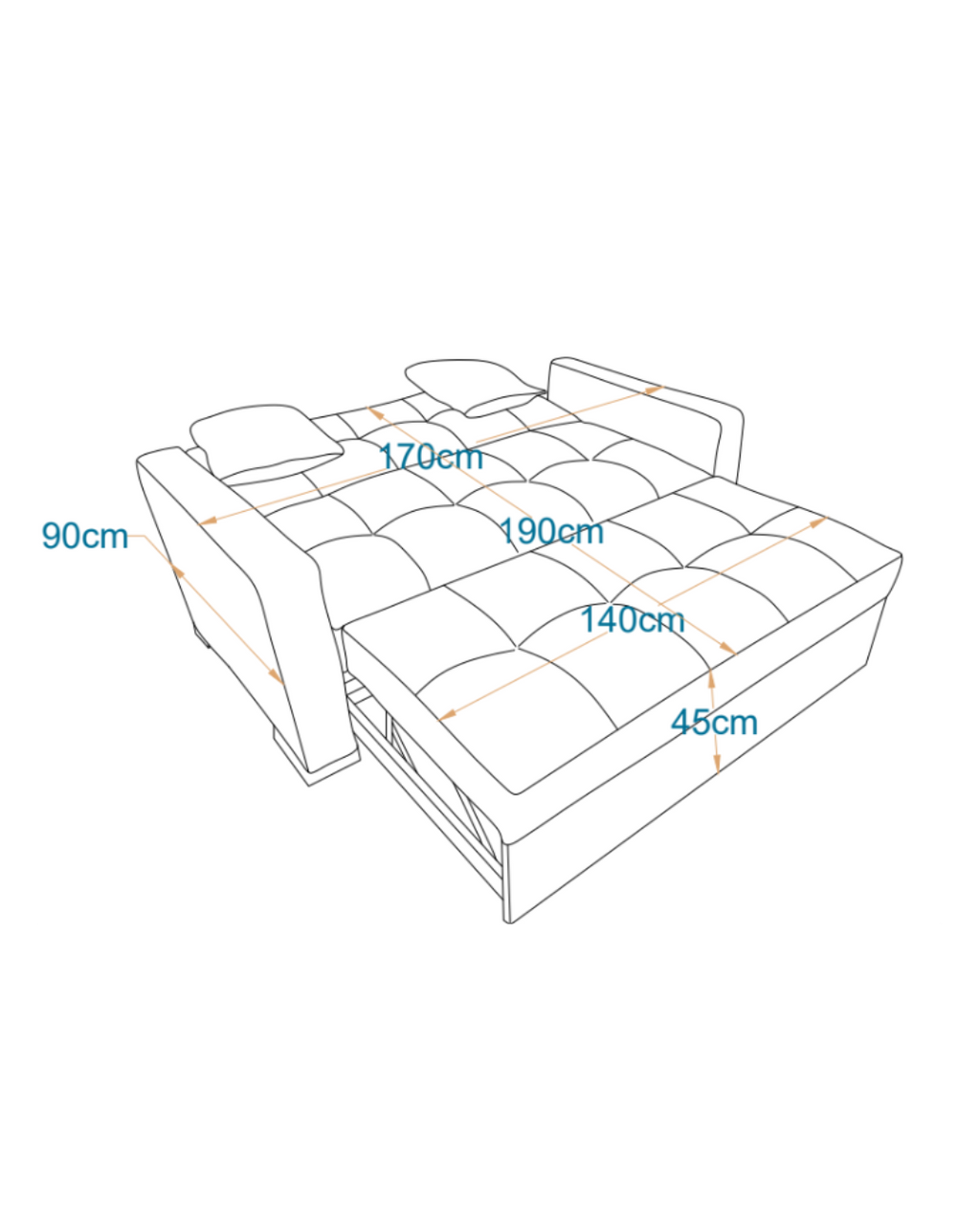 ROYAL I 2-Seater MANEX Pull-Out Sofa Bed