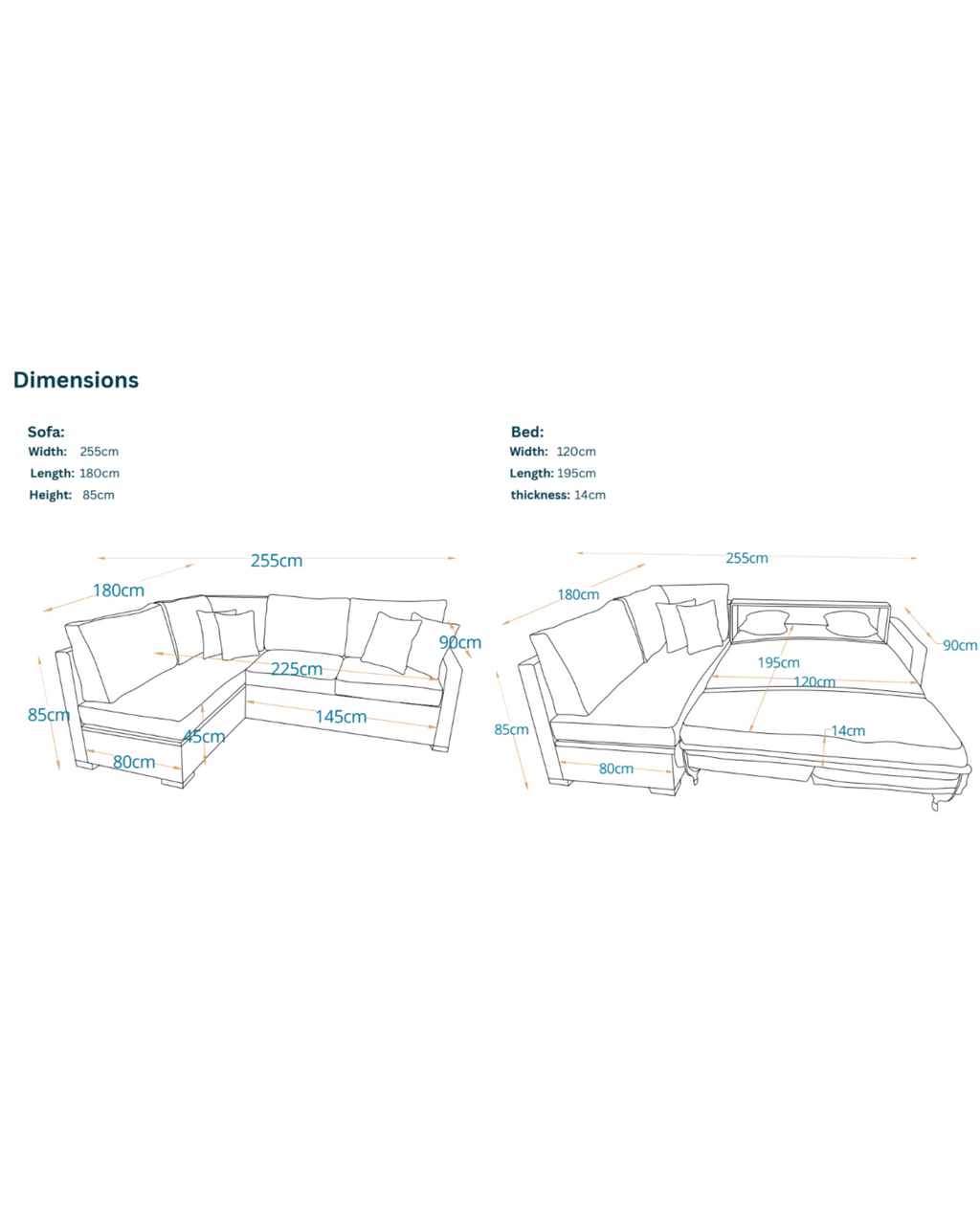 Oslo | L-Shape 5-Seater Roll-Out Sofa Bed with Belgium Mechanism