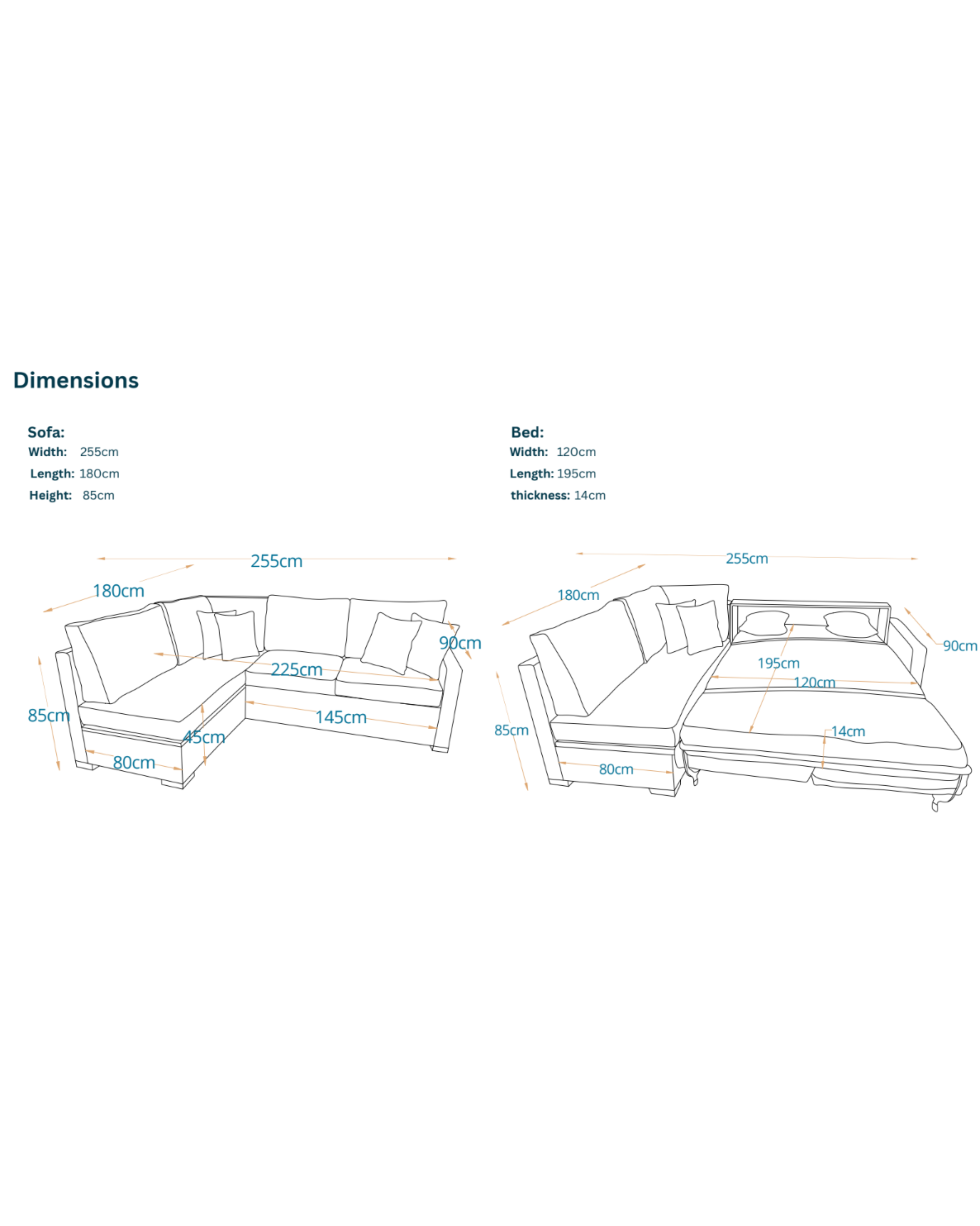 Oslo | L-Shape 5-Seater Roll-Out Sofa Bed with Belgium Mechanism