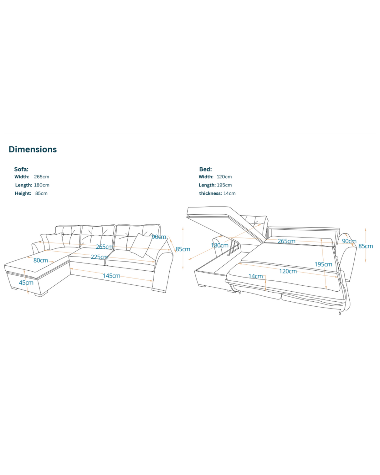 ليلي- ركنه سرير شكل حرف L