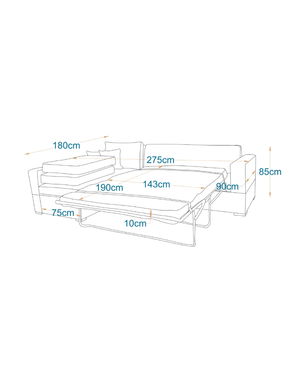 Valencia | L-Shape 6-Seater 2-Fold Sofa Bed (Belgian Mechanism)