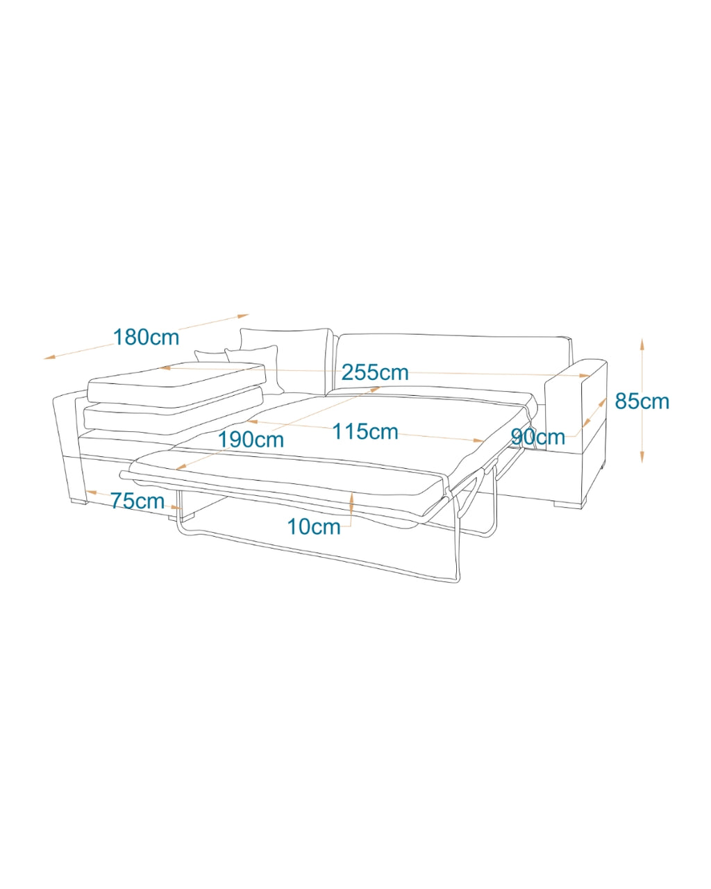 Valencia | L-Shape 6-Seater 2-Fold Sofa Bed (Belgian Mechanism)