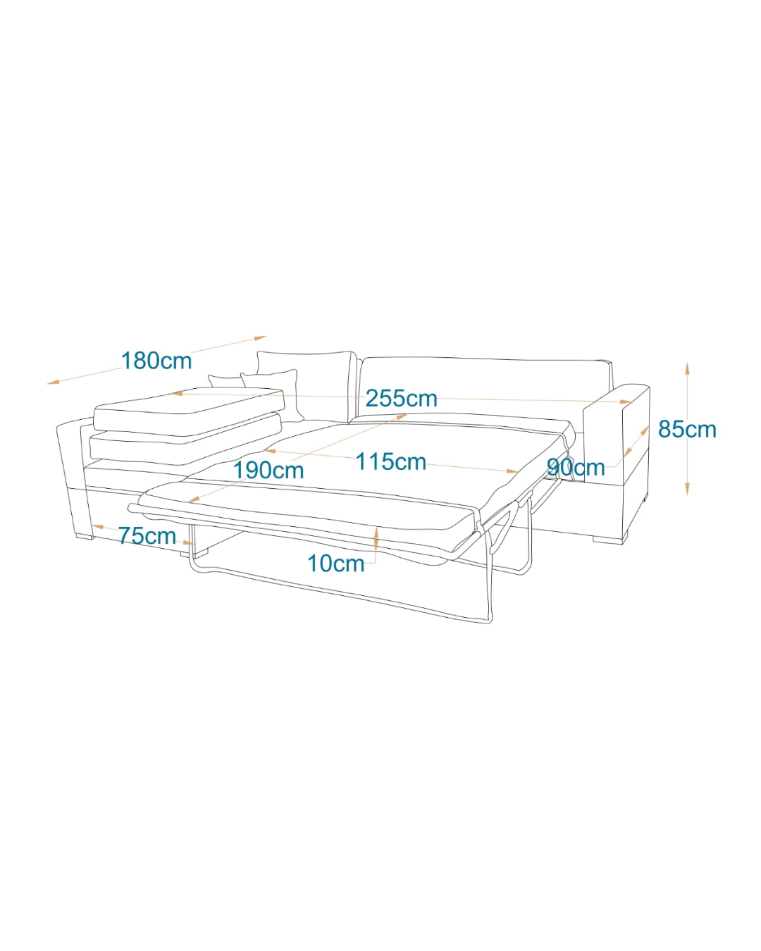 Valencia | L-Shape 6-Seater 2-Fold Sofa Bed (Belgian Mechanism)