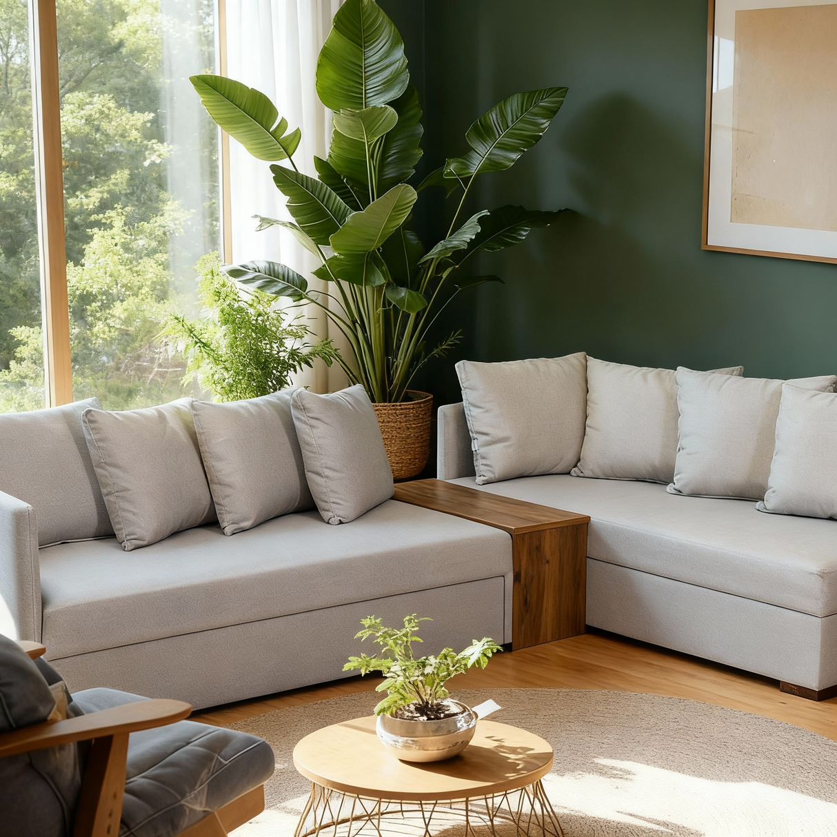 جلوري- ركنه سرير شكل حرف L