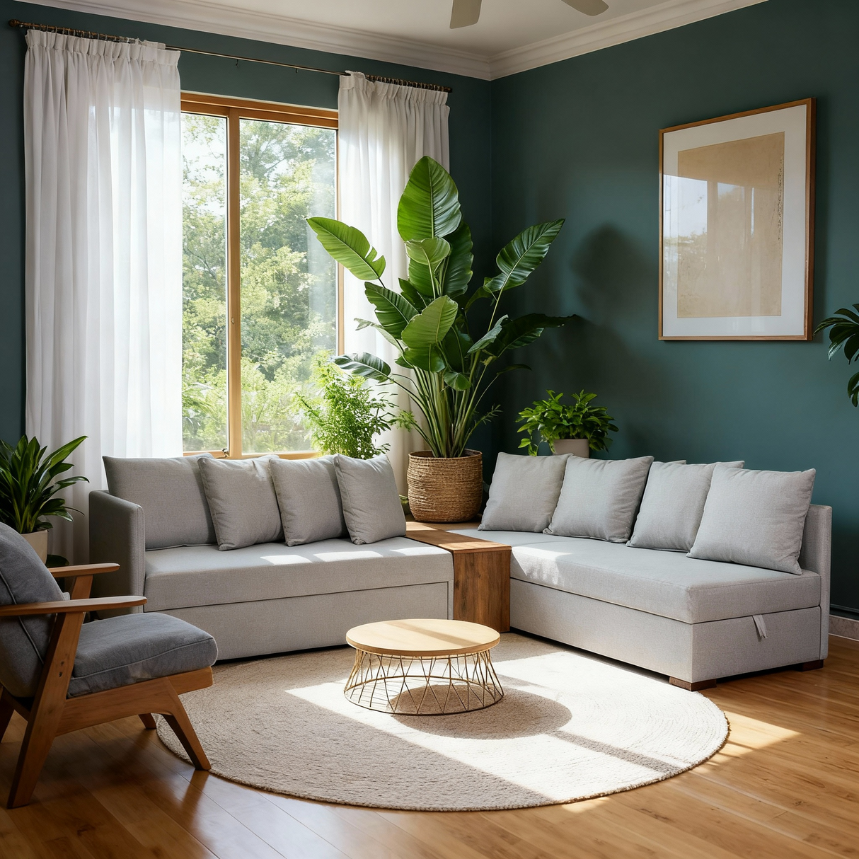 جلوري- ركنه سرير شكل حرف L