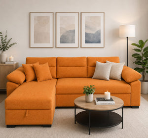 Milan plus | 4-Seater L-Shape MANEX Pull-Out Sofa Bed (Turkish Mechanism)