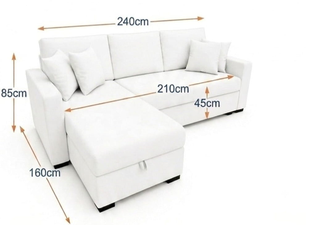 BAMBOO | 3-Seater L-Shape MANEX Pull-Out Sofa Bed (Turkish Mechanism)