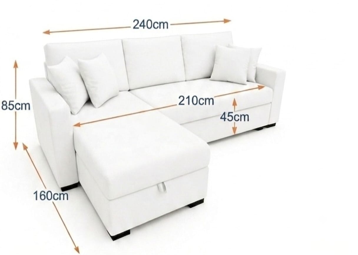 BAMBOO | 3-Seater L-Shape MANEX Pull-Out Sofa Bed (Turkish Mechanism)