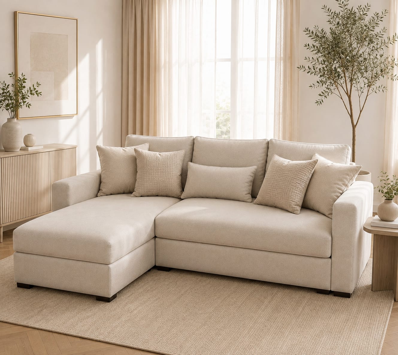 BAMBOO plus | 4-Seater L-Shape MANEX Pull-Out Sofa Bed (Turkish Mechanism) (Copy)