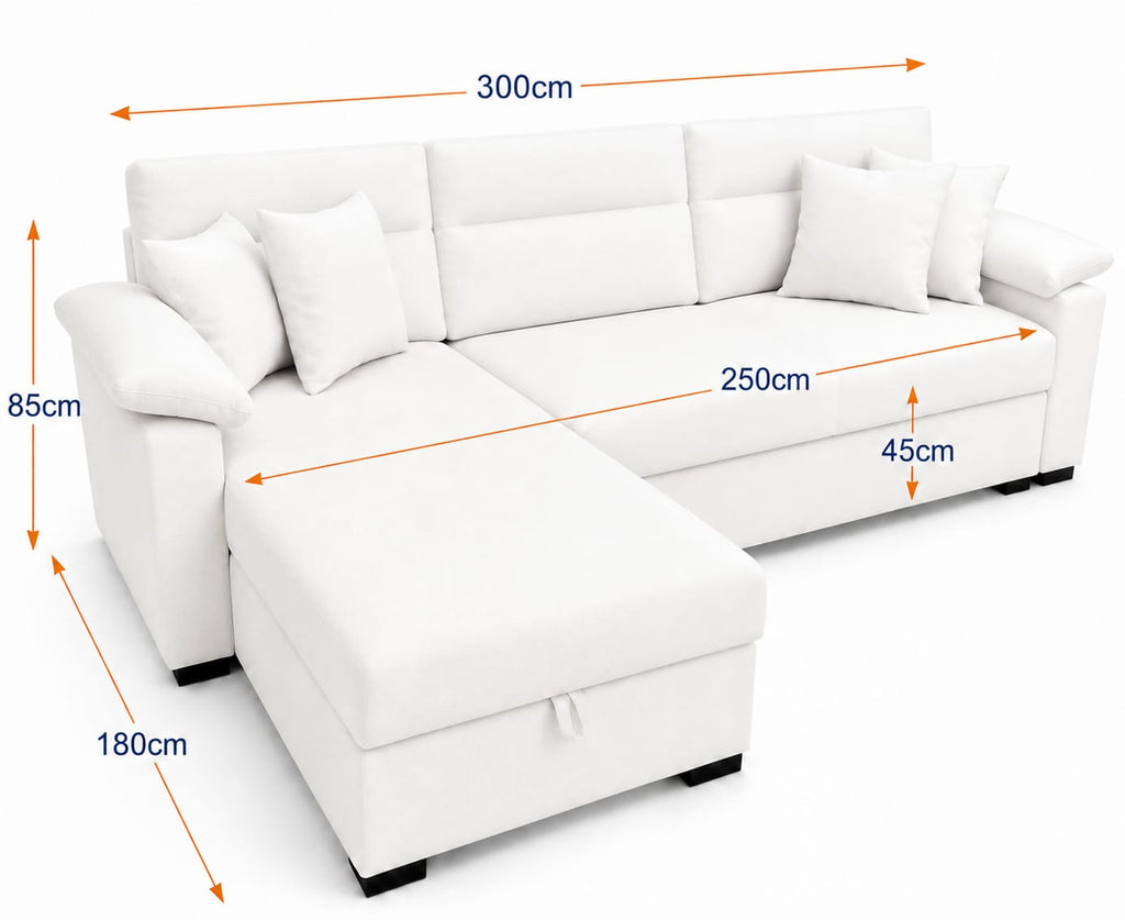 Milan plus | 4-Seater L-Shape MANEX Pull-Out Sofa Bed (Turkish Mechanism)