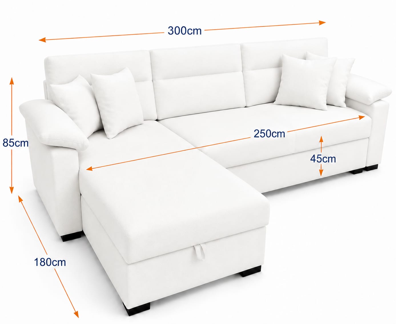 Milan plus | 4-Seater L-Shape MANEX Pull-Out Sofa Bed (Turkish Mechanism)