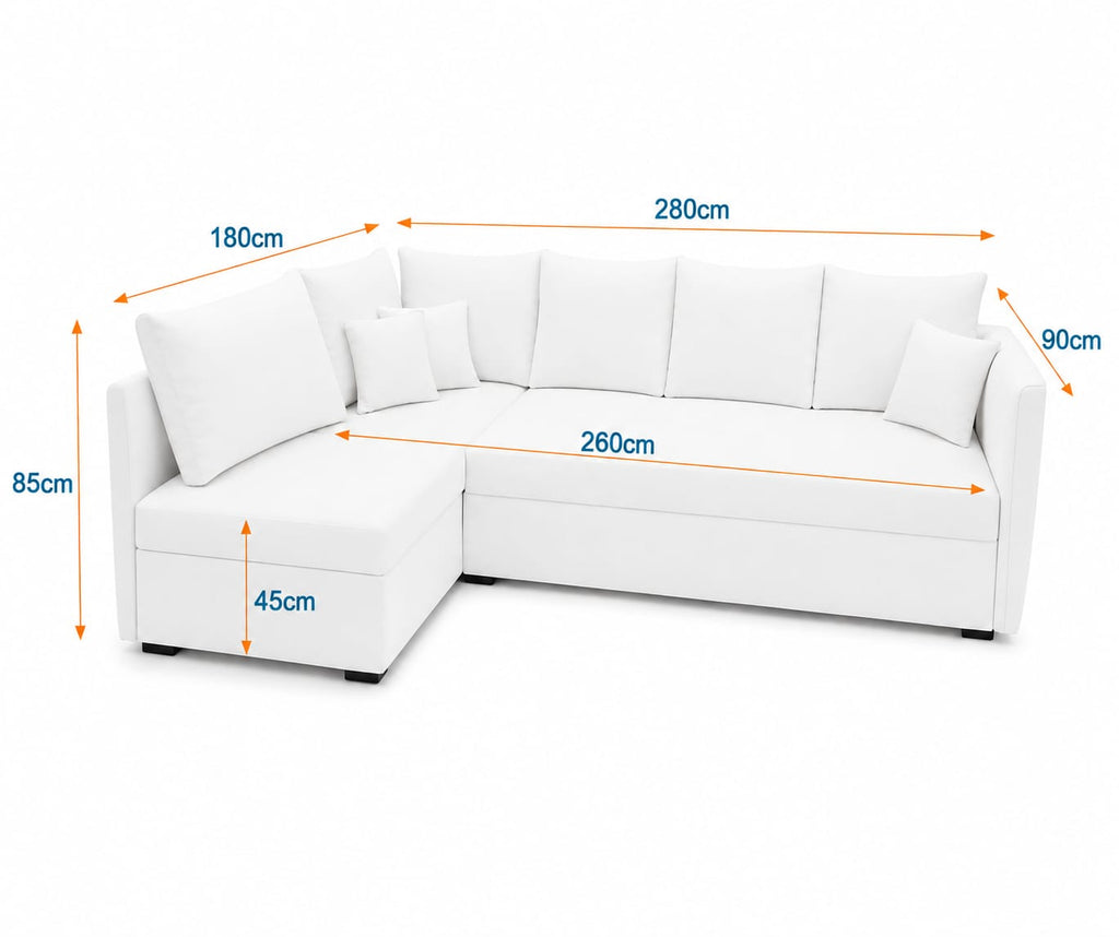 Verona plus| 5-Seater L-Shape MANEX Pull-Out Sofa Bed (Turkish Mechanism) (Copy)