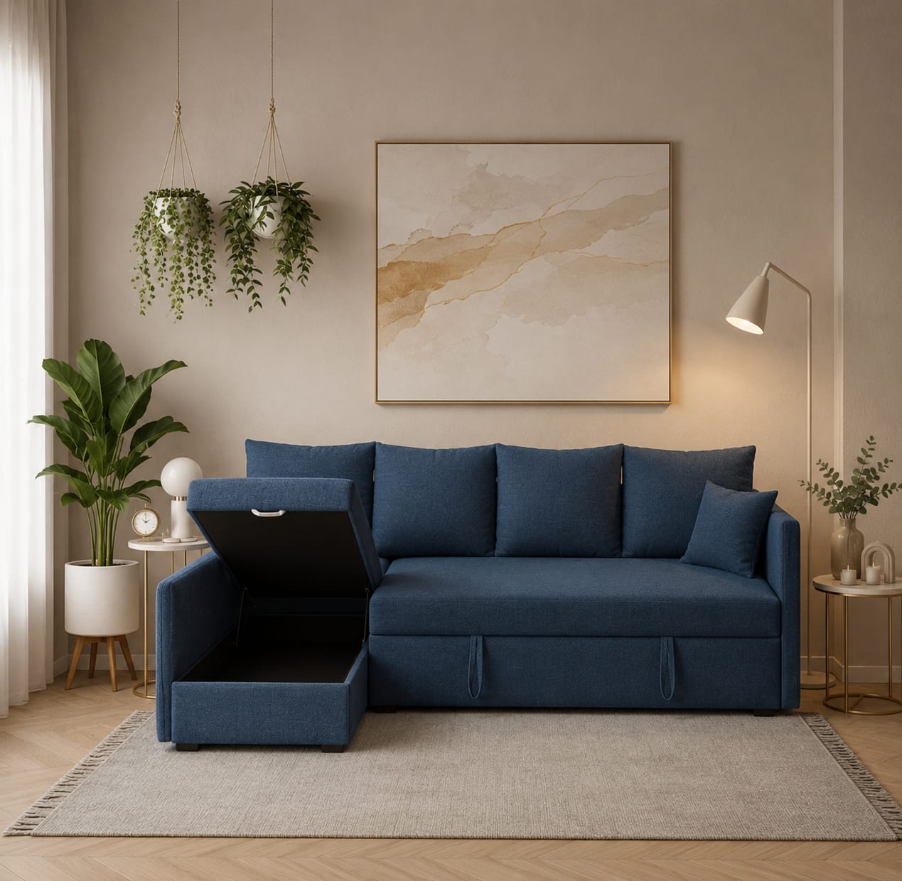 Verona | 4-Seater L-Shape MANEX Pull-Out Sofa Bed (Turkish Mechanism)