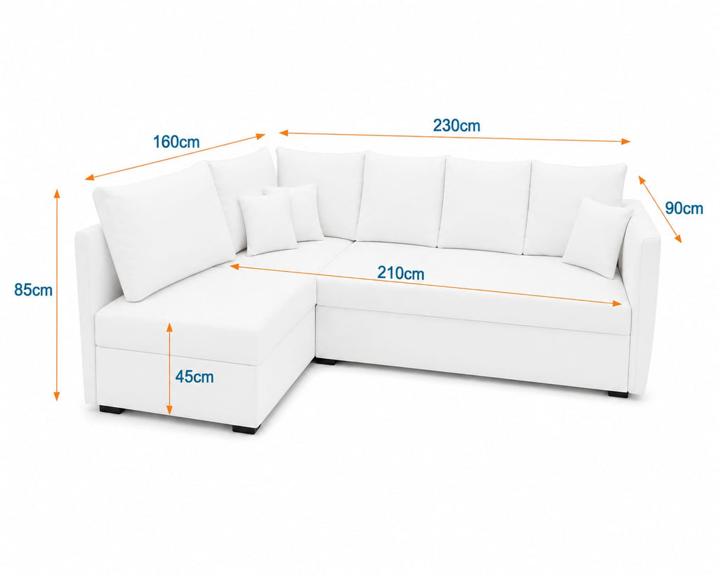 Verona | 4-Seater L-Shape MANEX Pull-Out Sofa Bed (Turkish Mechanism)