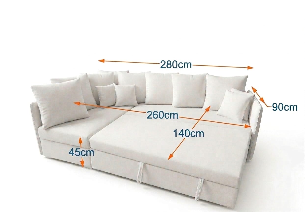 Verona plus| 5-Seater L-Shape MANEX Pull-Out Sofa Bed (Turkish Mechanism) (Copy)
