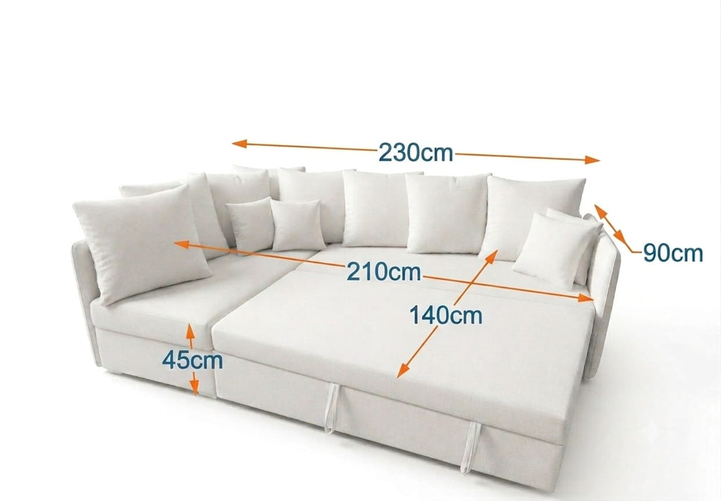 Verona | 4-Seater L-Shape MANEX Pull-Out Sofa Bed (Turkish Mechanism)