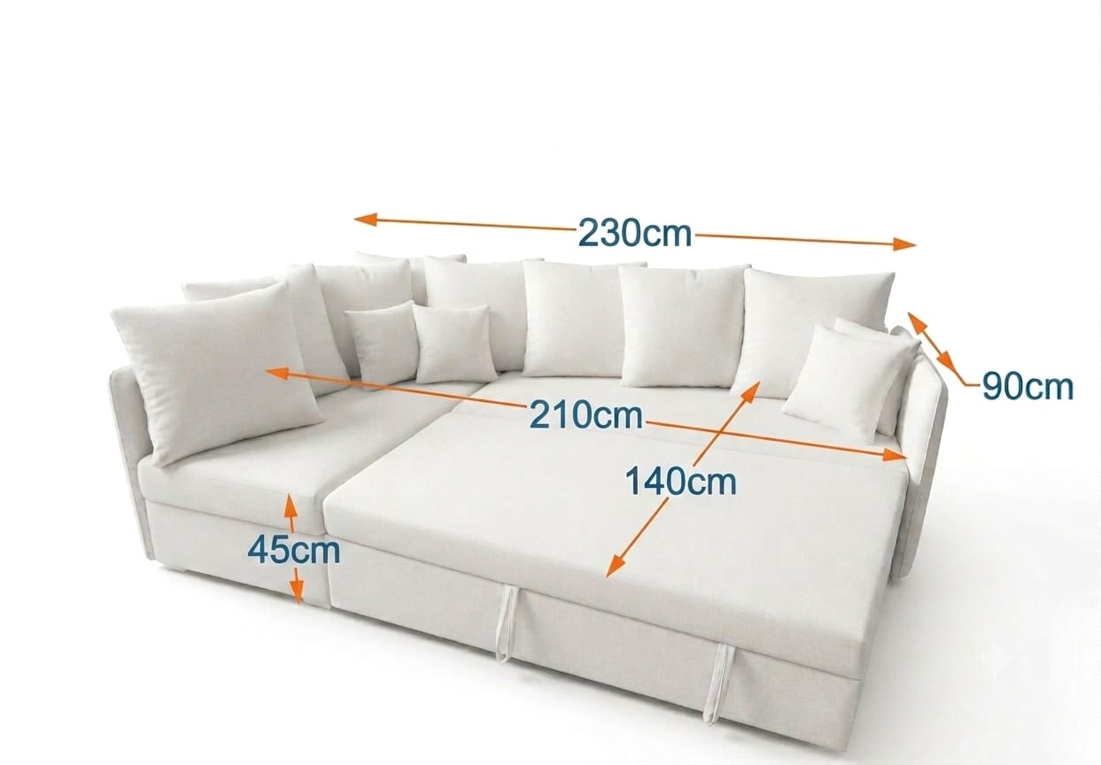 Verona | 4-Seater L-Shape MANEX Pull-Out Sofa Bed (Turkish Mechanism)