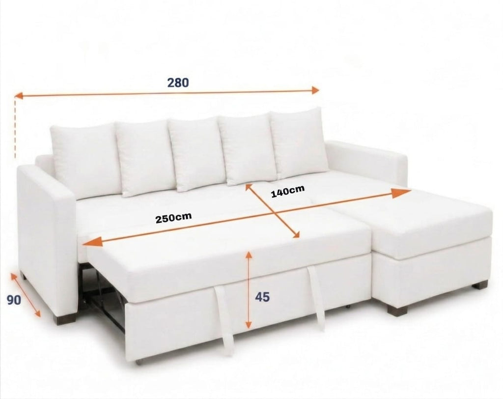 Glory | 4-Seater L-Shape MANEX Pull-Out Sofa Bed (Turkish Mechanism)