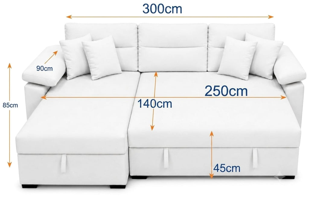 Milan plus | 4-Seater L-Shape MANEX Pull-Out Sofa Bed (Turkish Mechanism)