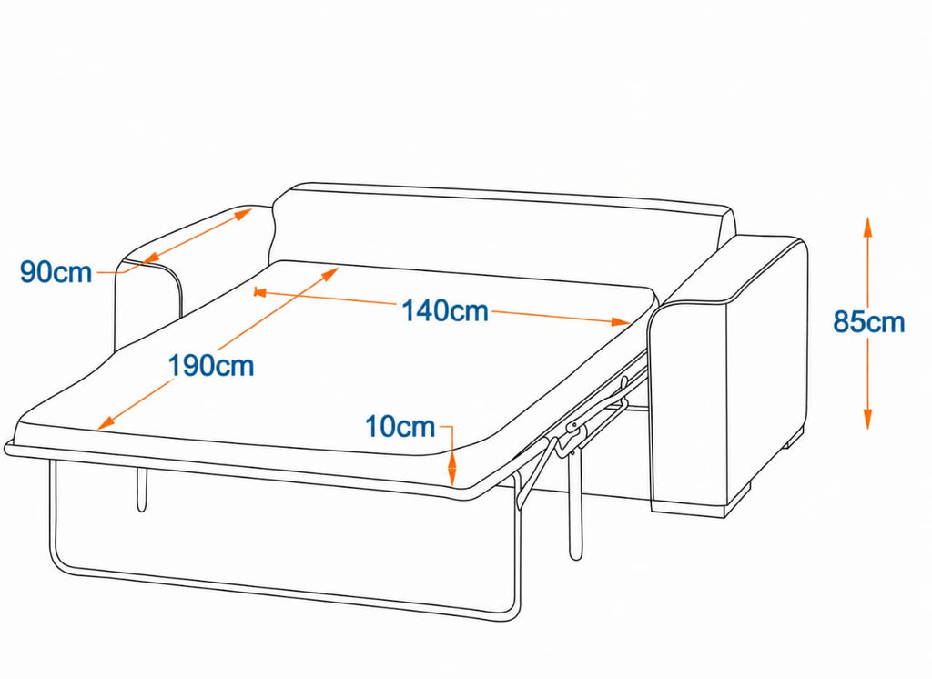 Budapest  2-Fold Sofa Bed | 3-Seater with Belgium Mechanism