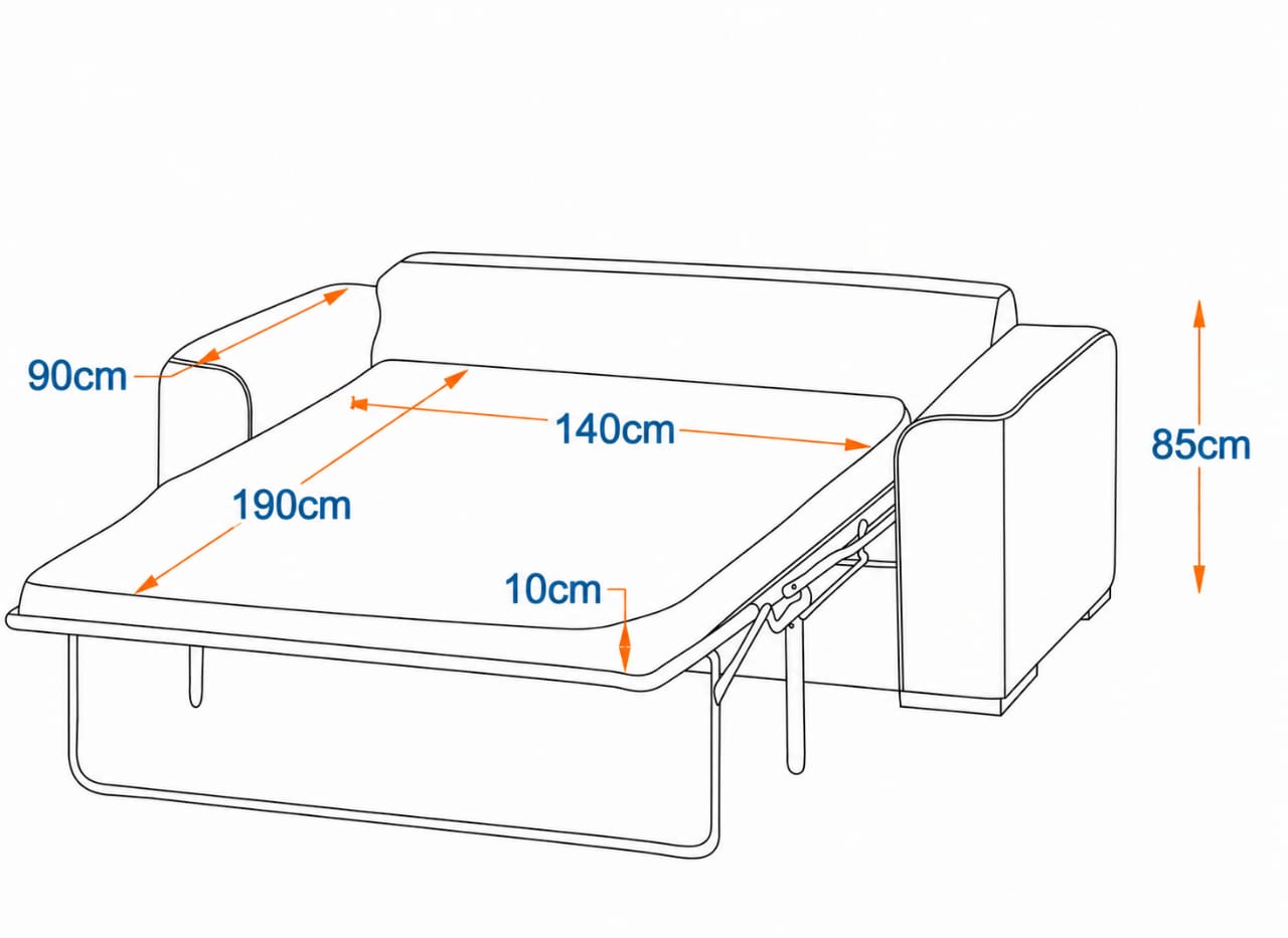 Budapest  2-Fold Sofa Bed | 3-Seater with Belgium Mechanism