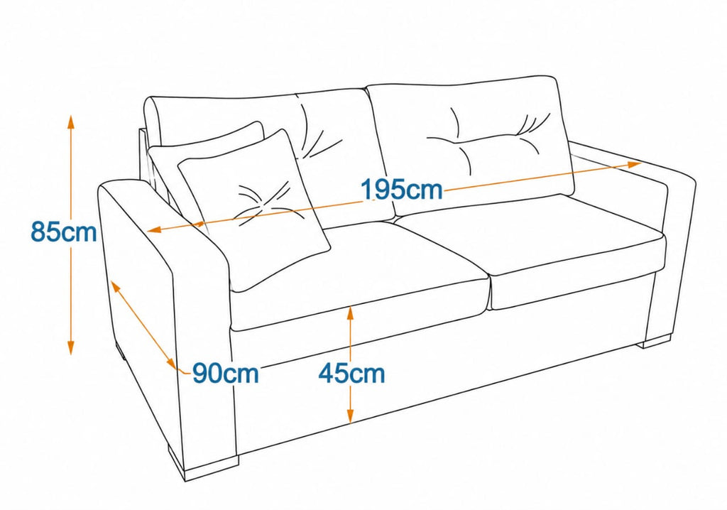 Modling 2-Fold Sofa Bed | 3-Seater with Belgium Mechanism