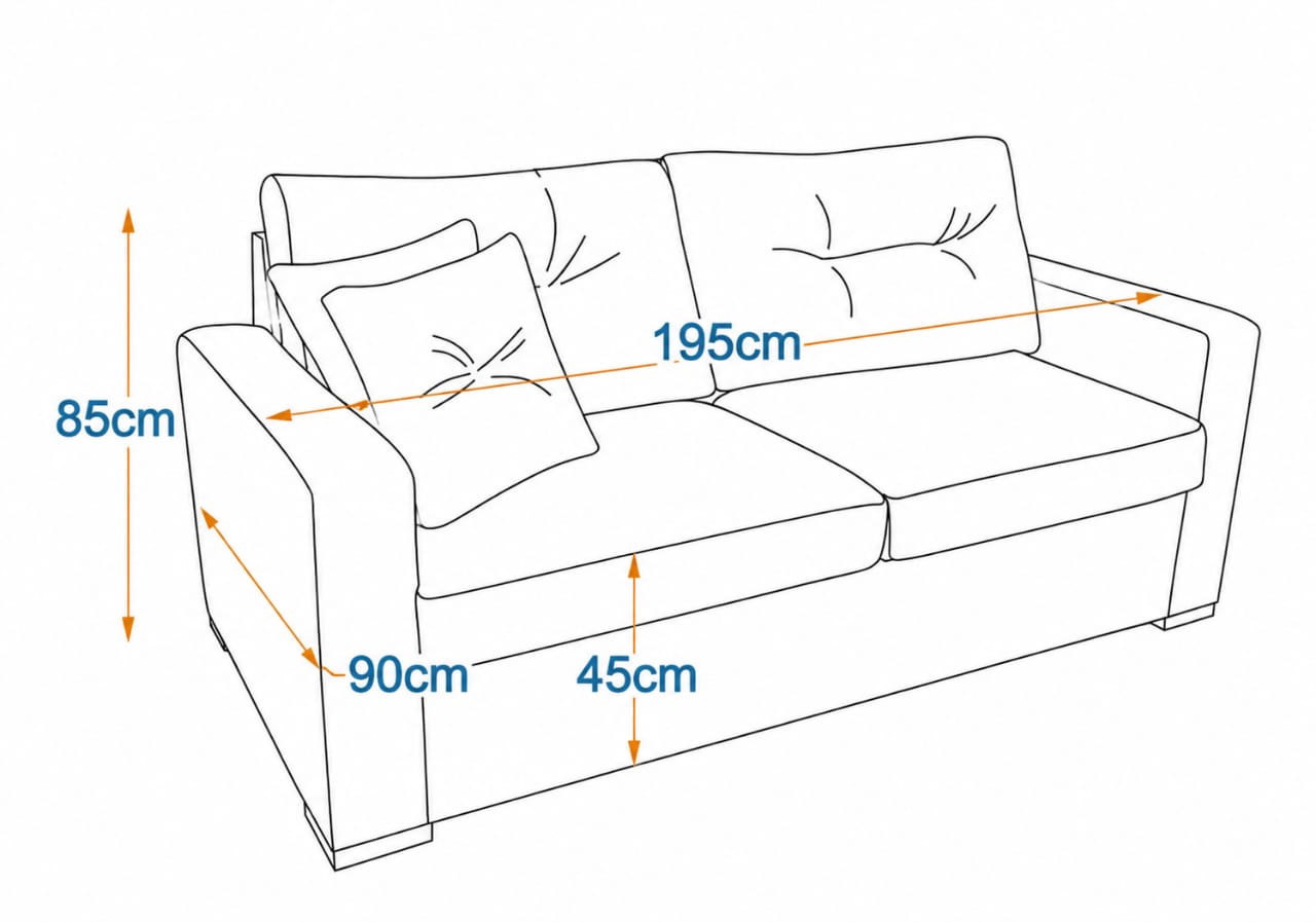 Modling 2-Fold Sofa Bed | 3-Seater with Belgium Mechanism