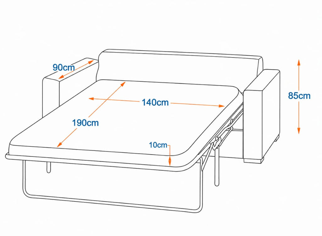Modling 2-Fold Sofa Bed | 3-Seater with Belgium Mechanism