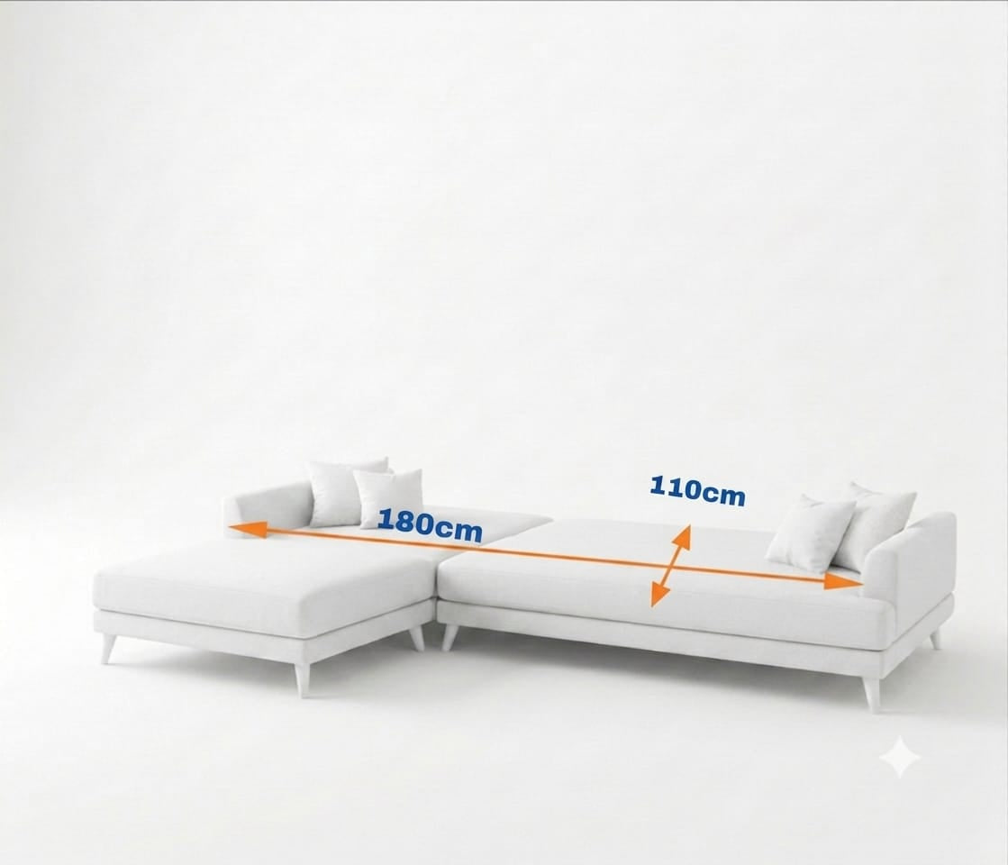 July | 5-Seater L-Shape Click-Clack Sofa Bed (Turkish Mechanism)