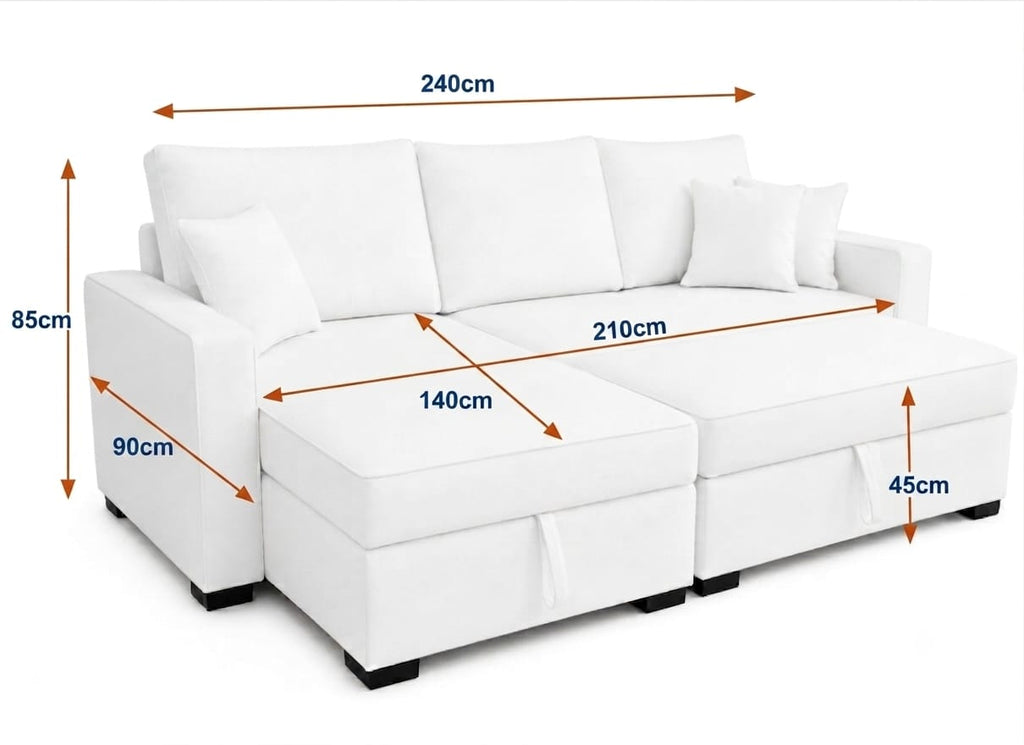 BAMBOO | 3-Seater L-Shape MANEX Pull-Out Sofa Bed (Turkish Mechanism)