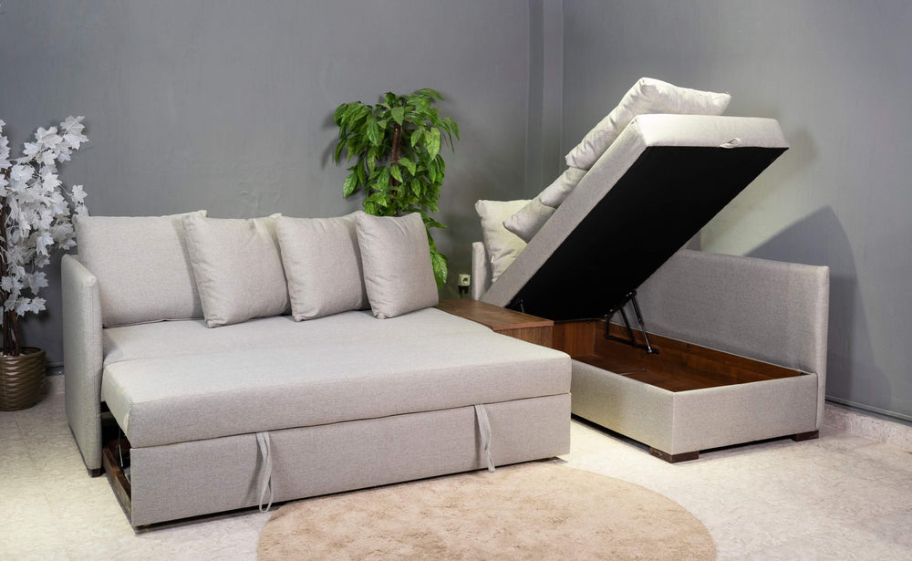 Glory  5-seat sofa-bed with chaise longue & middle table