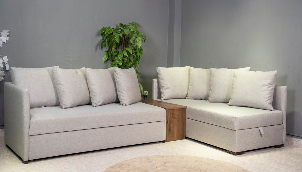 Glory  5-seat sofa-bed with chaise longue & middle table