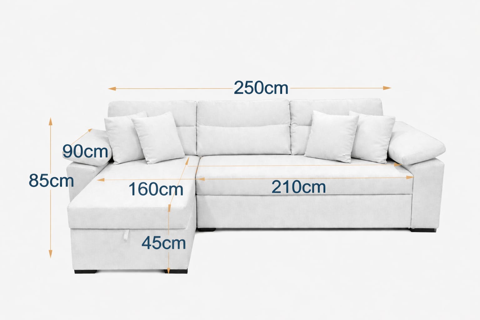 Milan | 3-Seater L-Shape MANEX Pull-Out Sofa Bed (Turkish Mechanism)